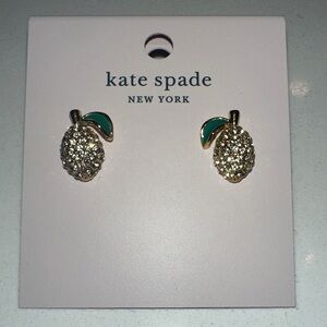 Kate Spade Gold and Green Lemon Stud Earrings